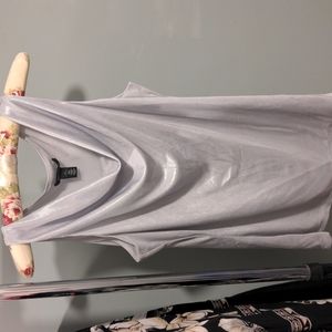 WHBM Shimmery Silver Cowl Neck Tank